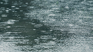 水たまりに降る雨