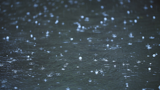 水たまりに降る雨