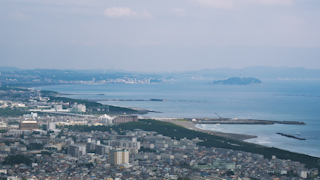 日本/神奈川/湘南の街並み街俯瞰(湘南平からの眺め)