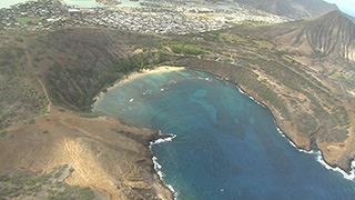 アメリカ/ハワイ/オアフ島/ハナウマ湾上空